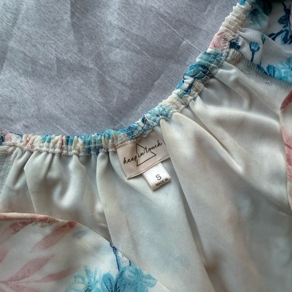 Floral Print Dress in Blue and Pink - Picture 3 of 3